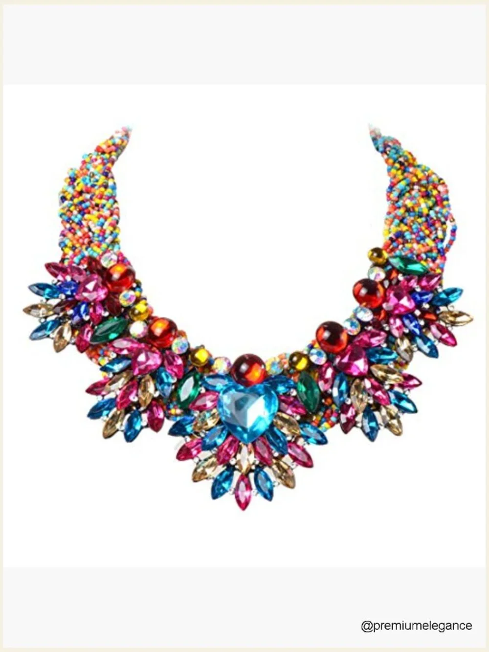 Simulated Pearl Collar Bib Necklace - Statement Jewelry - Picture 4 of 5